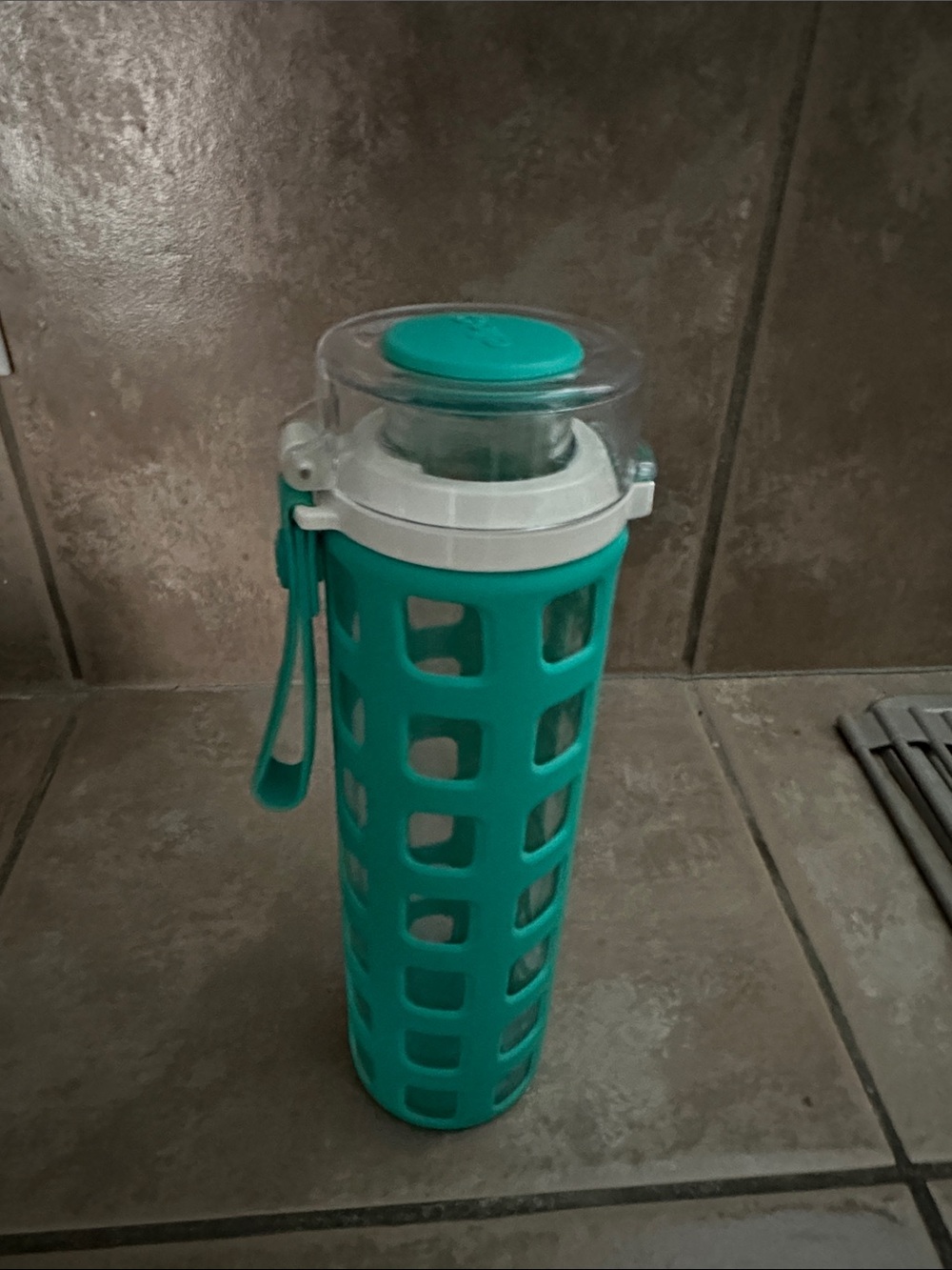 Water bottle with silicone sleeve